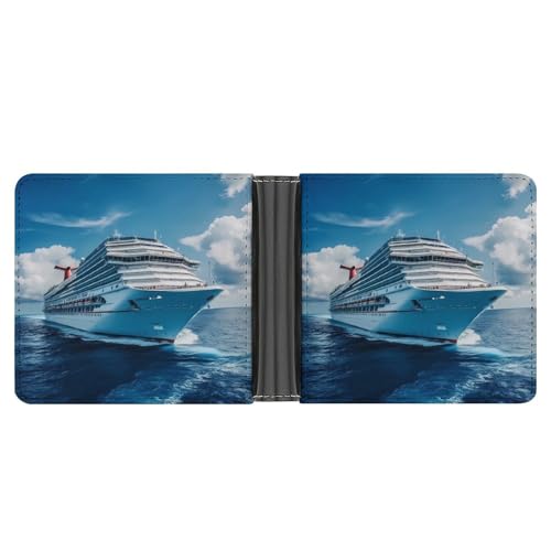 Big Carnival-Cruise Ship Bifold Wallet PU Leather Front Pocket Slim Bussiness Card Holder Wallet Gift for Men