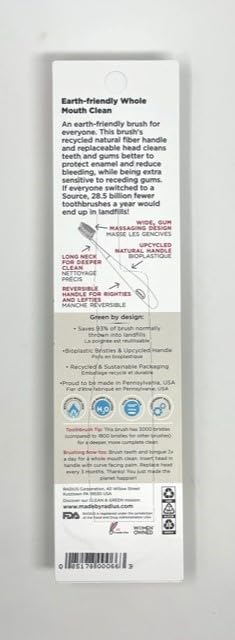 Miniatura 3 de RADIUS Cepillo de hilo dental con fuente de cepillo de dientes, sin BPA y aceptado por la ADA, mejora la salud de las encías y reduce los problemas