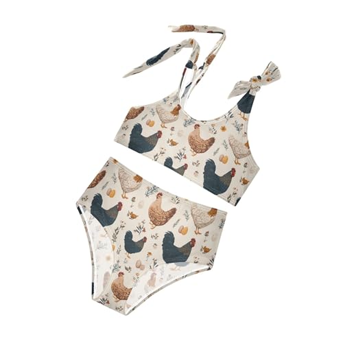Image of Girls Tankini Swimsuit 2 Piece Pink Unicorn Donuts Summer Beach Bikini Bathing Suit 3T