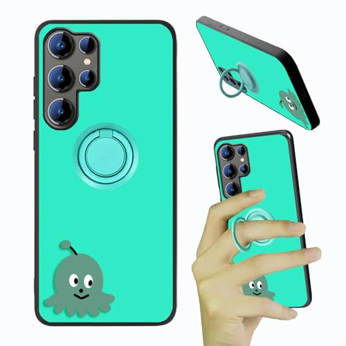 Tuxiwei Oukitel C61 Proスマートフォンケース リング付き コーティング リキッドシリコン【 可愛い柄です OUKITEL C61 Pro 用のカバー リング スタンド機能付き 360回転車載ホルダー】(6.88インチ対応) ソフト 保