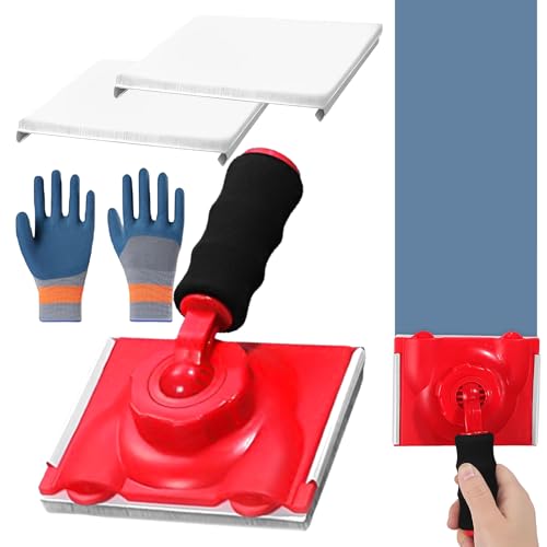 Farbkantenschneider zum Einschneiden - Multifunktionale Latex-Farbkanten-Pinsel für Zuhause | Farbkantenschneider | Ergonomische Kantenmaler | Mit Wechselpad & Handschuhen Renovierungszubehör