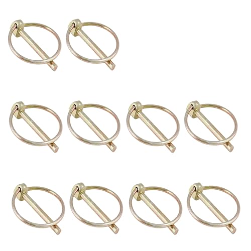 Leliafleury 10Pcs Lynch Pin 4.5mm Yoke-End Locking Pins Metal Trailer Lock Pin Safety Retaining Pins for Boat Kayak Canoe Trailer Tractor Trolley