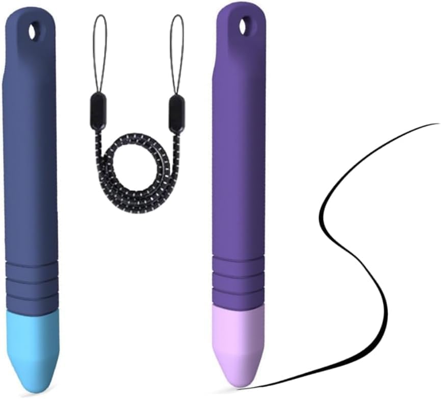 2Pack Kid-Friendly Stylus Pens for Touch Screens,SLQ Tablet Stylus Pen for Kids-Universal Touch Screen Stylus Compatible with Kindle ipad iPhone Table and All Touch Screen Devices (Purple+Blue)