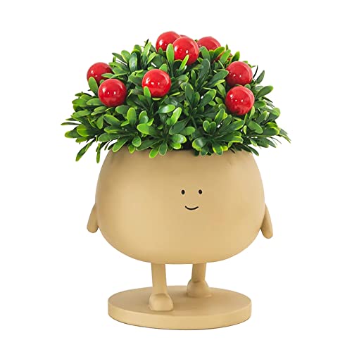 Cotyni Face Plant Pots, Succulent Pots, 5 Inch Head Planters For Indoor Plants, Cute Resin Flower Pots With Drainage Hole, Unique Cactus Planter, Small Planter Pots For Mini Plant (1 Pack) #TOP7