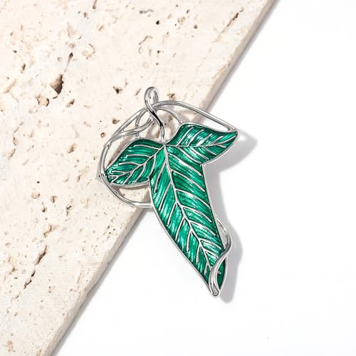 Elven Green Tree Leaf Enamel Pin - Hobbits Cloak Leaf Clasp Costume Accessory - Perfect for Festive Attire and Cosplay Jewelry4