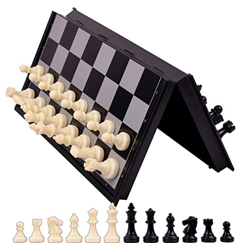 Chess Board 10x10 Magnetic Chessboard Game Set with Folding Trave...