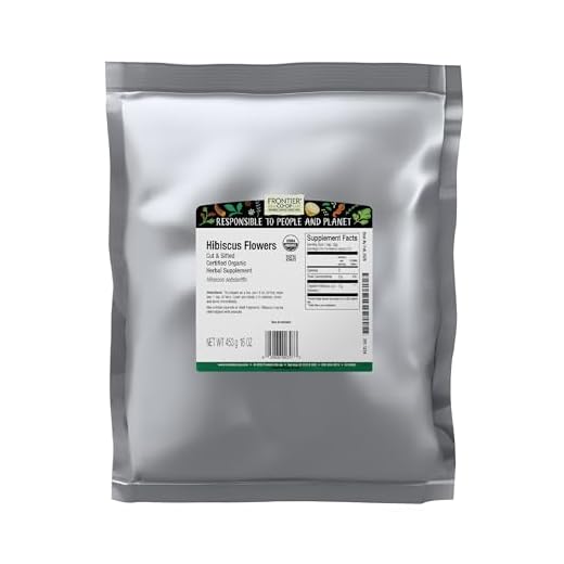 Frontier Co-op Organic Hibiscus Flowers, 16 Ounce, Sun Dried Bright Red Color, Fruity Flavor, Non Irradiated, Non ETO, Kosher