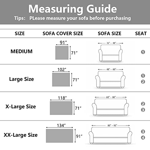 Meetsky Couch Cover Sofa Covers For 3 Cushion Couch Sofa Slipcovers For Most Shape Sofas Cover Protector Washable Soft Fabric Throw Couch Cover For Living Room(Xx-Large: 91" X 134", Light Grey) #TOP5
