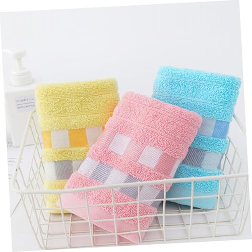 Serviettes visage coton à carreaux légères confortables lot de 5