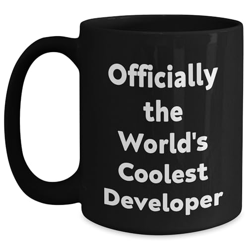Cool Developer Gifts - Officially The World's Coolest Developer Funny Birthday Mug for Developers - 11oz or 15oz Black Ceramic Coffee Mug Gifts from Friends to Fellow Developers