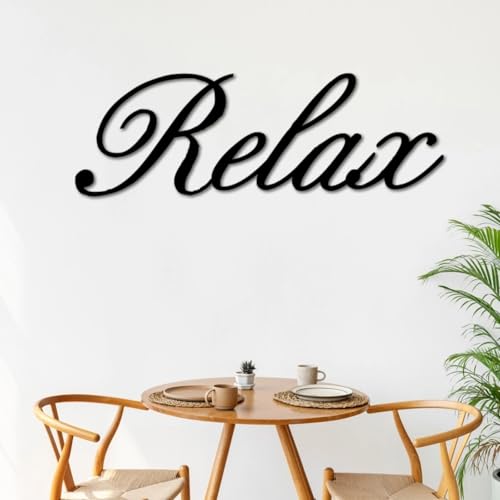Jeclist Personalized 24" Relax Metal Word Sign, Custom Relax Metal