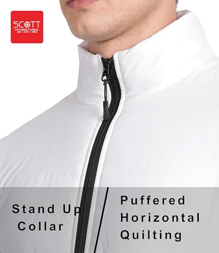 Image of Scott International Winter Jacket for Men Bomber Jacket Mens Nylon Quilted standard length Puffer Jacket Full Sleeve Mens Jacket Monsoon Jackets for Men All Weather Jacket for Men