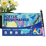 Genérico Acrylfarbenmarker, Pinselspitze, mehrfarbiges Kunstmaterial, für...