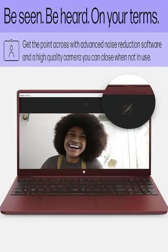 Image of HP 15.6 inch Portable Laptop (Include 1 Year Microsoft 365), HD Display, Intel Quad-Core N200 Processor, 16GB RAM, 128GB PCIe SSD, Wi-Fi 6, Webcam, HDMI, Numeric Keypad, Windows 11 Home, Glimmer Garnet