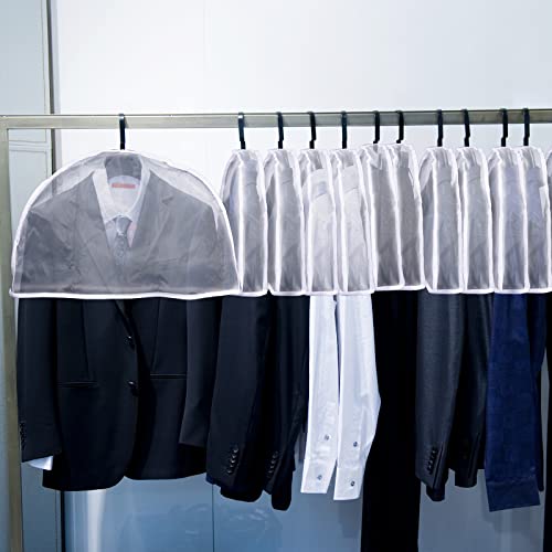 Chumia 50 Pieces Clear Shoulder Cover for Clothes Closet Bulk, Plastic Hanger Covers for Hanging Clothes Shoulder Garment Dust Cover Protectors for Men Women Suit Coats Jackets Dress(24\'\' X 12\")