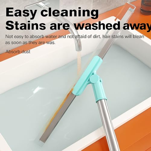 Image of Signamio Magic Broom Sweeper with 180 Rotational Silicone Floor Wiper - Extendable Stainless Steel Handle Upto 110 Cm, Multifunctional Magic Broom for Bathroom Home Cleaning