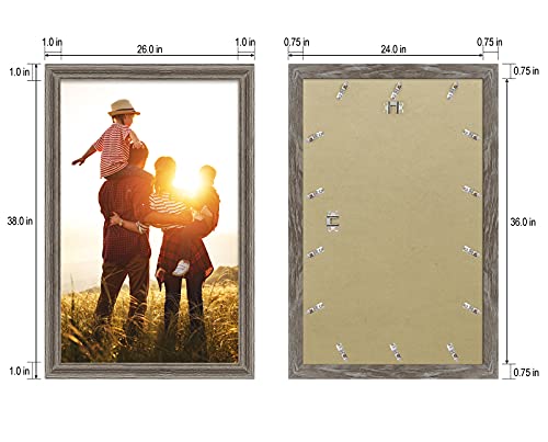 Coreaet 24 X 36 Frames, Poster Frame 24X36 Inch, Large Wall Decor Frames 24 By 36, Rustic Gray Picture Frame 24 36, Set Of 2 Photo Frame With Plexiglass #TOP3
