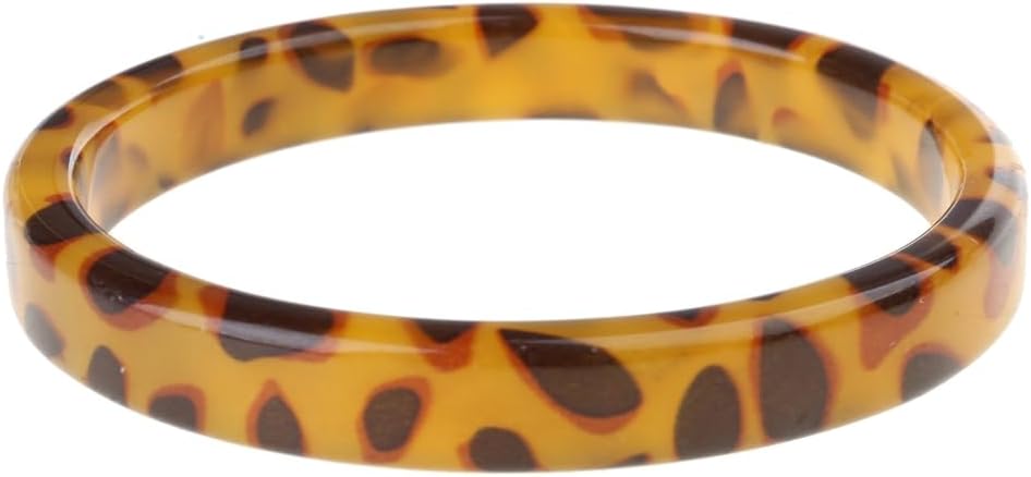 Fashion Bracelet, Brown Leopard Mottled Bangle All-match Polygon Resin Bracelet for Wedding Engagement Party Anniversaries - Image 6