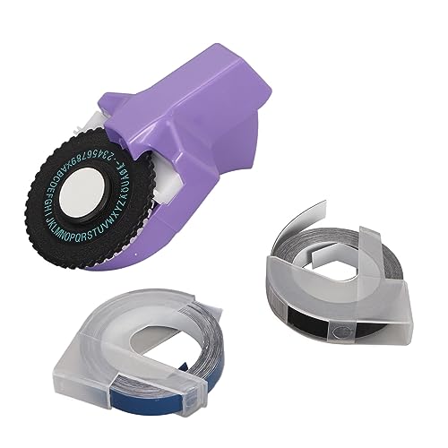 Impresoras de Etiquetas con Mano, Manual del Fabricante de Etiquetas de Estallido Ergonómico para álbumes de Recortes (Purple)