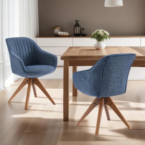 Zouron - Silla De Comedor De Terciopelo Con Patas De Madera, Juego De 2, Silla De Oficina Giratoria, Sillas De Cocina, Sillón De Salón Con Apoyabrazos, Para Oficina, Dormitorio, Azul Zouron - Silla De Comedor De Terciopelo Con Patas De Madera, Juego De 2, Silla De Oficina Giratoria, Sillas De Cocina, Sillón De Salón Con Apoyabrazos, Para Oficina, Dormitorio, Azul