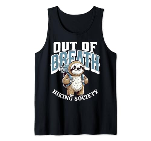 Out of Breath Hiking Society Nature Outdoor Trails Sloth Camiseta sin Mangas