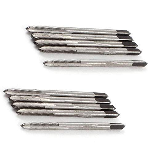 COMOK Long 49mm 2.5mm Cutting Diameter HSS Straight Screw Thread Tap 10 Pcs