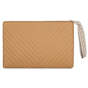 BAIGIO Handtasche Damen Diamantgitter Elegant Henkeltasche PU Leder Umhängetasche Frauen Handgelenktasche Clutch Tasche mit Handschlaufe für Party Wedding Reise Camel