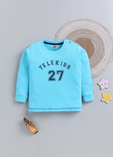 Image of LuvLap Baby Boys Regular Fit 100% Cotton Full Sleeves Boys T-Shirt Set Pack of 2