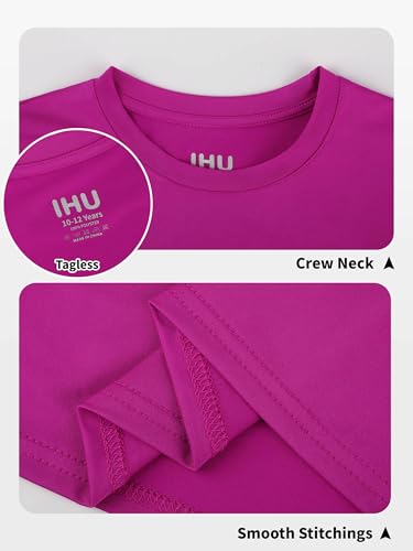 Image of Boys Neon Shirts Dry Fit Athletic T Shirts UPF 50+ Performance Cooling Shirt Short Sleeve Rash Guard Kids Top for Boys Girls