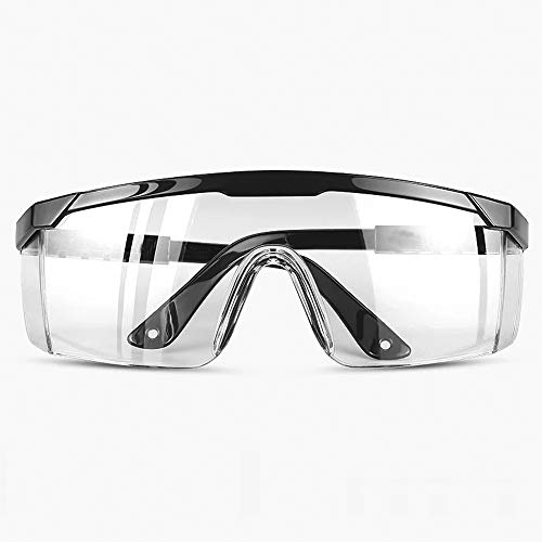 Gafas de Seguridad Aisence Equipo de protección Personal, PPE, protección de Gafas, Transparente, Alto Impacto, Lados ventilados, para construcción, Laboratorio, Negro