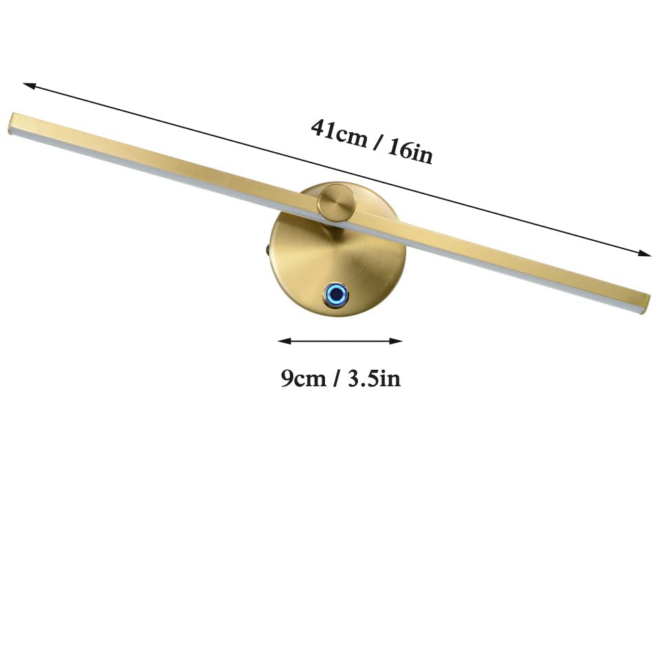 Applique Murale LED Dimmable 4000K - Interrupteur Tactile, Rotatif 300°, IP44, Pour Salle De Bain, Chambre