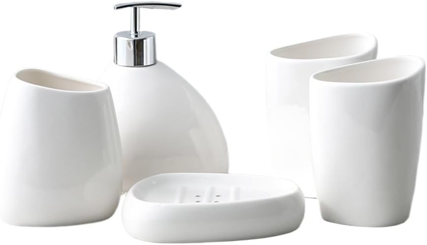 White Porcelain Sanitary Ware Five-Piece Suite Hotel Bathroom Toiletries Gargle Cup