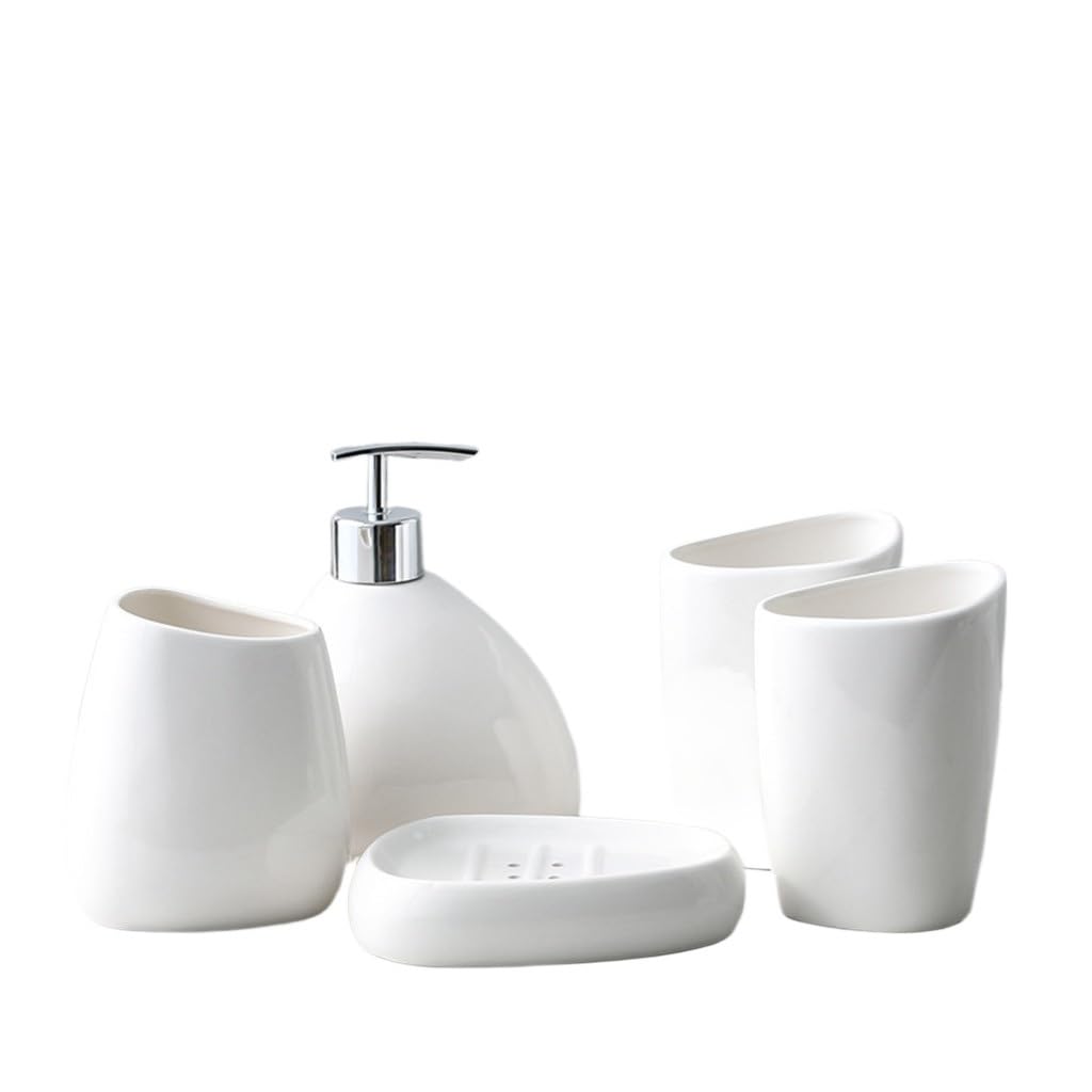White Porcelain Sanitary Ware Five-piece Suite Hotel Bathroom Toiletries Gargle Cup