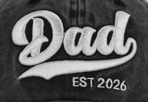 Image of 2PCS Mom and Dad EST 2026 Hat, 3D Embroidered Adjustable New Parents Gifts Baseball Cap
