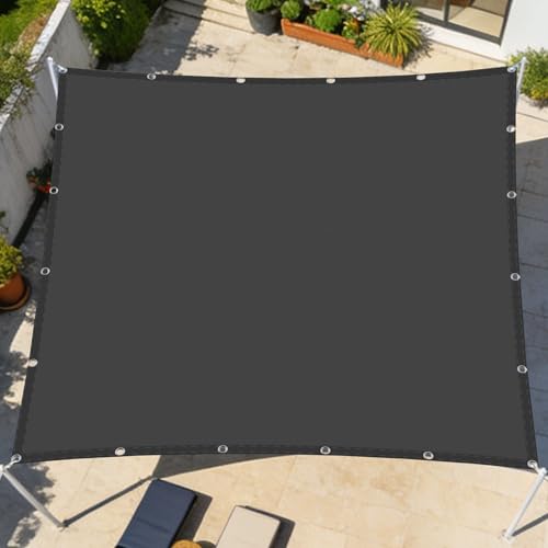 Voile d'ombrage extérieur rectangulaire gris foncé imperméable - 2