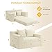 Boneless Loveseat Sleeper Sofa Bed: 3-in-1 Convertible Sofa Bed with Side Pockets & Handle,Pull Out Couch with 2 Pillows,Folding Futon for Small Space,Living Room & Bedroom,Corduroy Fabric,No Assembly