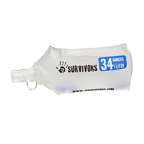 12 Survivors 1L Bottle Collapsible Water, transparent, S Cover