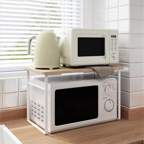 Support micro-ondes robuste charge 44 lbs avec double niveau de rangement - 4