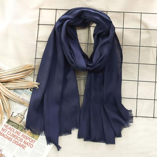 Women's Cotton Scarves Lady Light Soft Fashion Solid Scarf Wrap Shawl2
