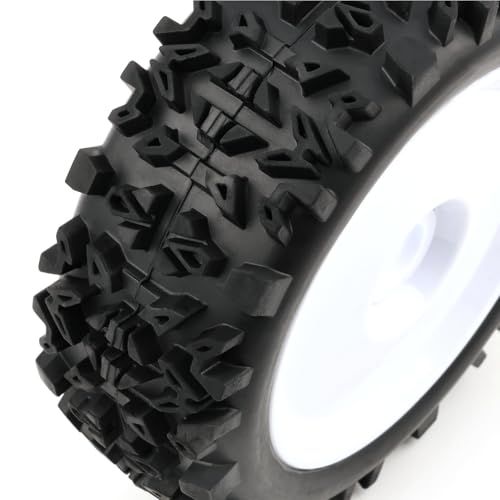 ZRRC Pre-Glued 1/8 RC Buggy Truggy Tires & Wheels Set 17mm Hex RC Wheels Tires-All-Terrain Deep Tread, Fits Arrma Typhon 3S/6S, Losi TLR 8Ight X/E 2.0 XT/XTE, Traxxas, Team Associated, Redcat, HPI