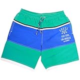 Guess Boardshort Badeshort weit Badeboxer Medium Short Gr. M L XL Badehose (L, Jadegrün-Blau-Weiss)