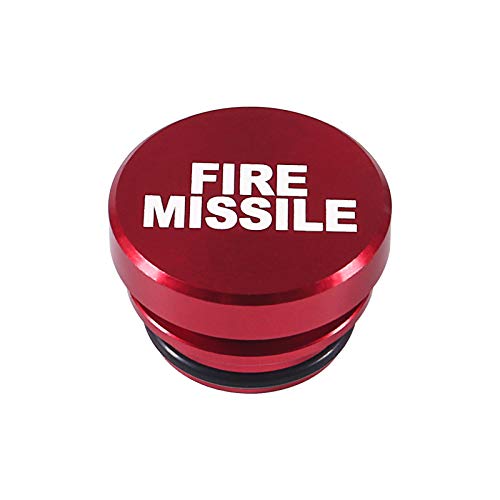 Image of Billet Aluminum Car Cigarette Lighter Plug Replacement, FIRE MISSILE Button Universal Push Button Fits Most Automotive Vehicles (Red)