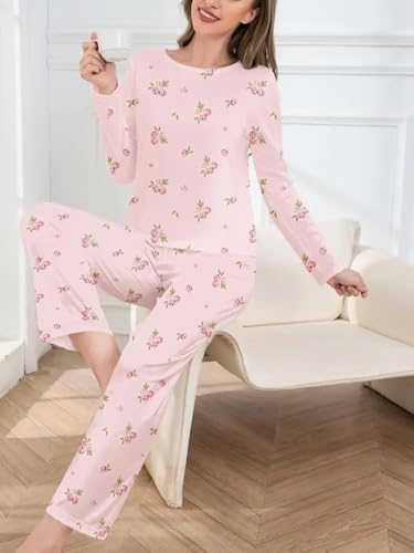 Image of Louis Luxe Womens Korean Night Dress || Full Pyjama Set || Korean Nightsuit || Women Nightwear ||Round Neck Full Sleeve Nightsuit || Loungewear || Everyday Nightdress (ND-02)