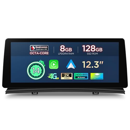 XTRONS Qualcomm Snapdragon 680 Android 14 Car Stereo for BMW X3 E83 (2004-2009) M-Ask System, 12.3 Inch 2K IPS Touch Screen 8+128GB Car Radio GPS Navigation for Car Support 4G LTE TPMS Backup Camera