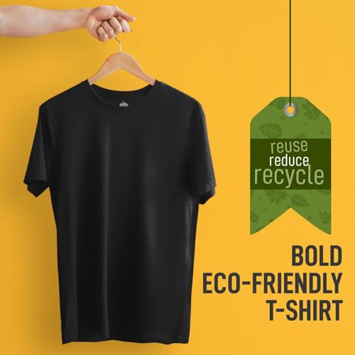 Image of CreativiT Unisex Plain Casual Half Sleeve Round Neck T-Shirt | 100% Recycled Cotton Rich T-Shirt Pack of 1