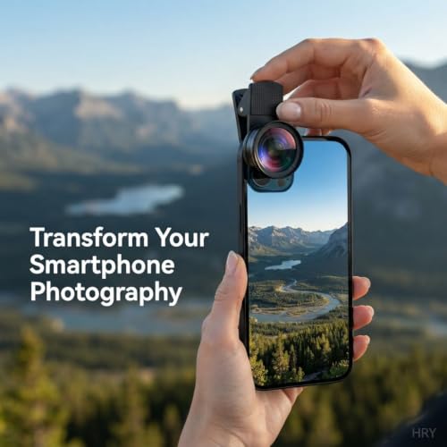 Image of Drumstone 0.45X Wide Angle Camera Lens for Smartphone, Clip-On Mobile Phone Lens with Macro Function, Portable Lens for Compatible Phone Cameras, Photography, Vlogging & Travel, 3-Year Warranty