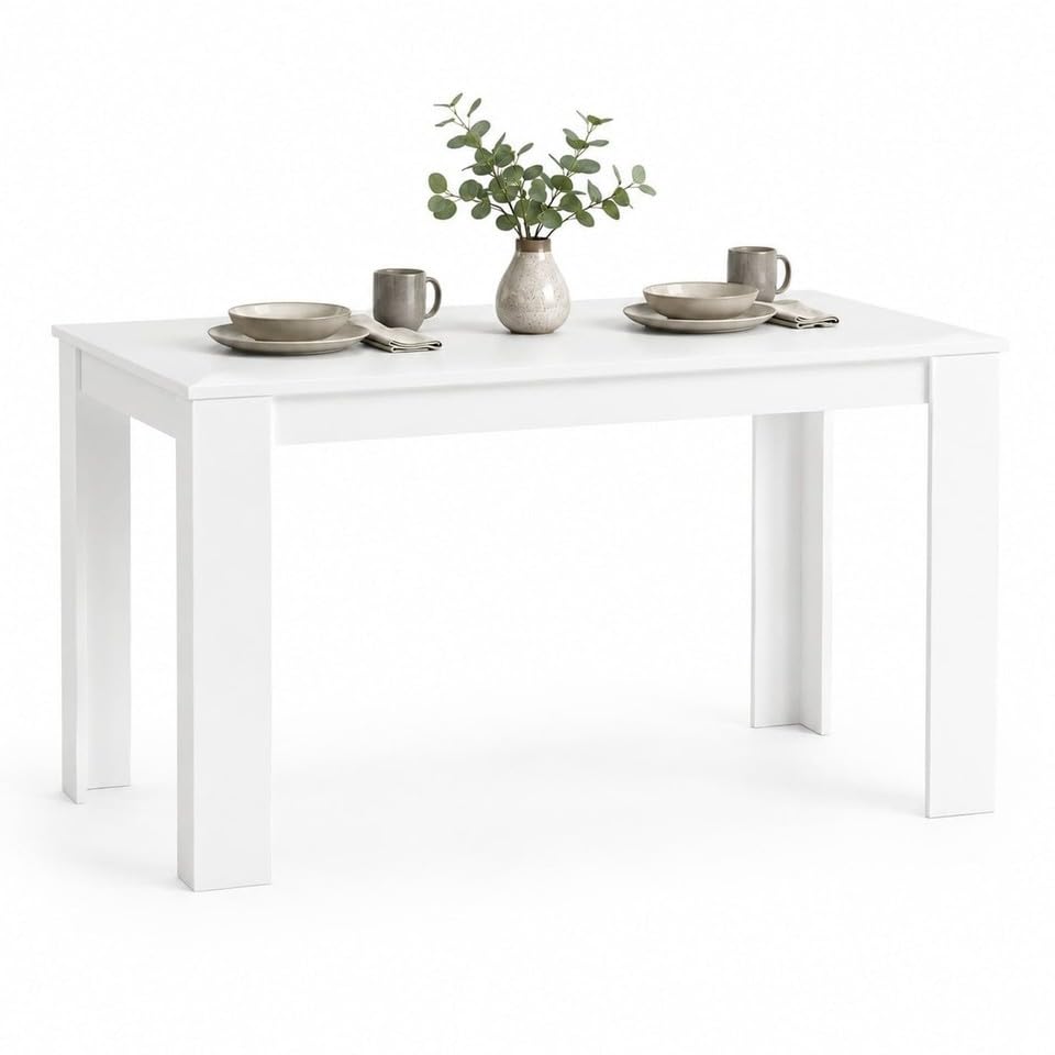 URBNLIVING MDF Dining Table with Chunky Legs & Melamine Finish for Home Use