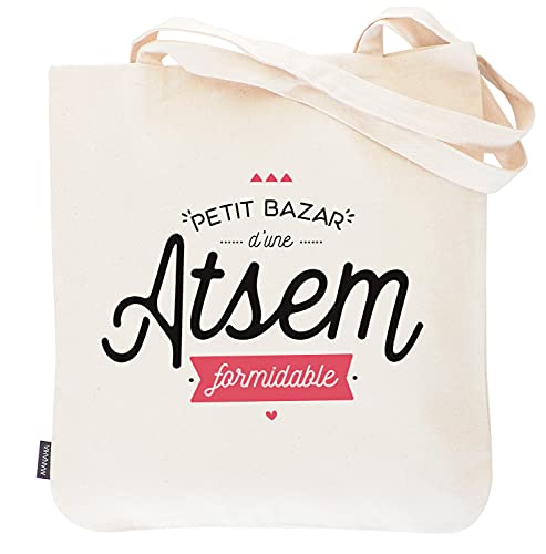 Tote bag Atsem - Petit bazar d'une atsem formidable | Manahia | Sac imprimé en France 100% coton | cadeau atsem - sac atsem - cadeau de fin d'année Cover