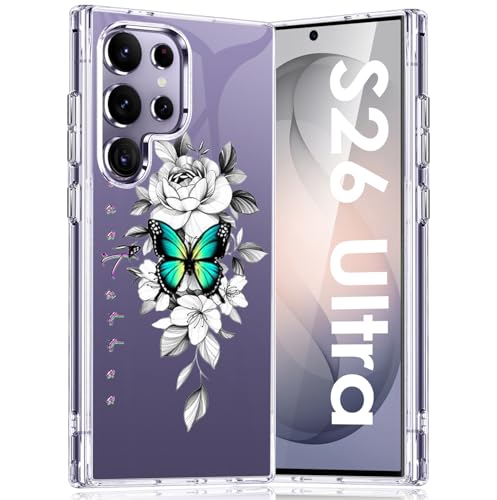 Coque Samsung S26 Ultra 5G souple anti-glisse motif floral pour éviter les chutes de téléphone