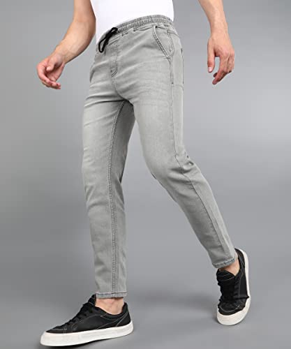 Image of Urbano Fashion Men's Regular Fit Mid Rise Washed Jogger Jeans Stretchable